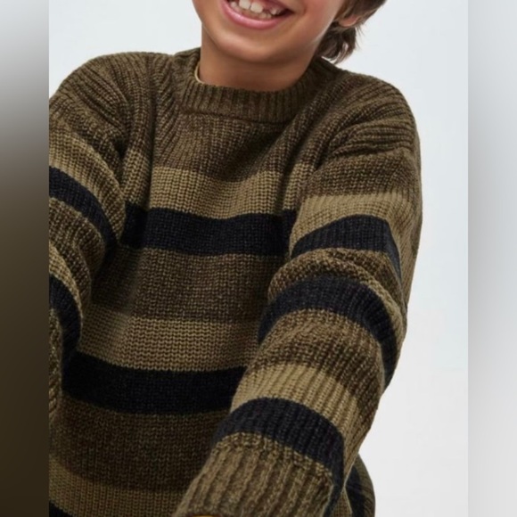 Majoral Nukutavake knit sweater boys jumper green striped Spanish fashion - Picture 2 of 9